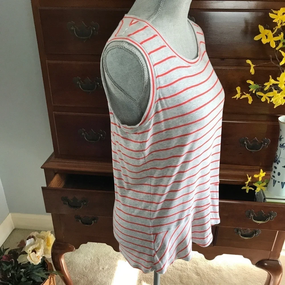 CAbi Tangerine Stripe Ruffle Sleeveless Top Size S - Picture 11 of 15